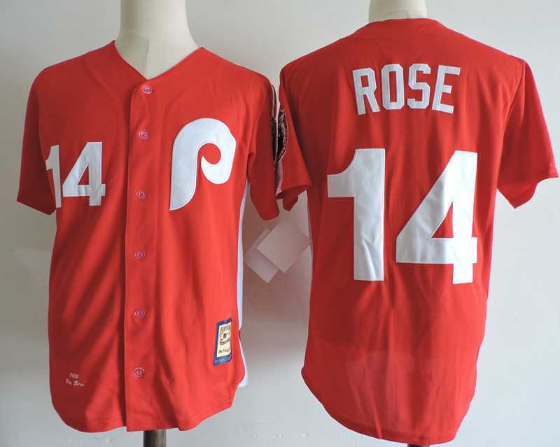 Philadelphia Phillies #14 Pete Rose Red Cooperstown Collection Stitched MLB Jerseys Dzhi